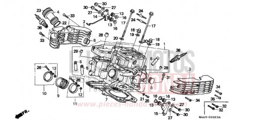 TESTATA CILINDRO (POSTERIORE) (VT1100CS/CT) VT1100CS di 1995